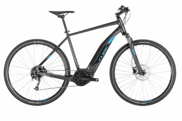 Electric bike reviews A black and blue electric bike on a white background