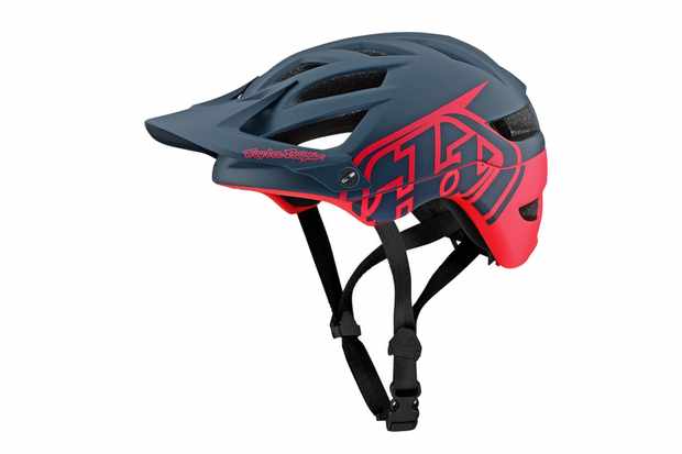 mountain bike helmet reviews A red and black mountain bike helmet on a white background